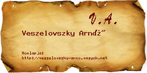 Veszelovszky Arnó névjegykártya
